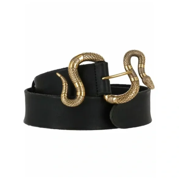 Gucci Snake Buckle Leather Belt Unisex - Picture 3 of 7